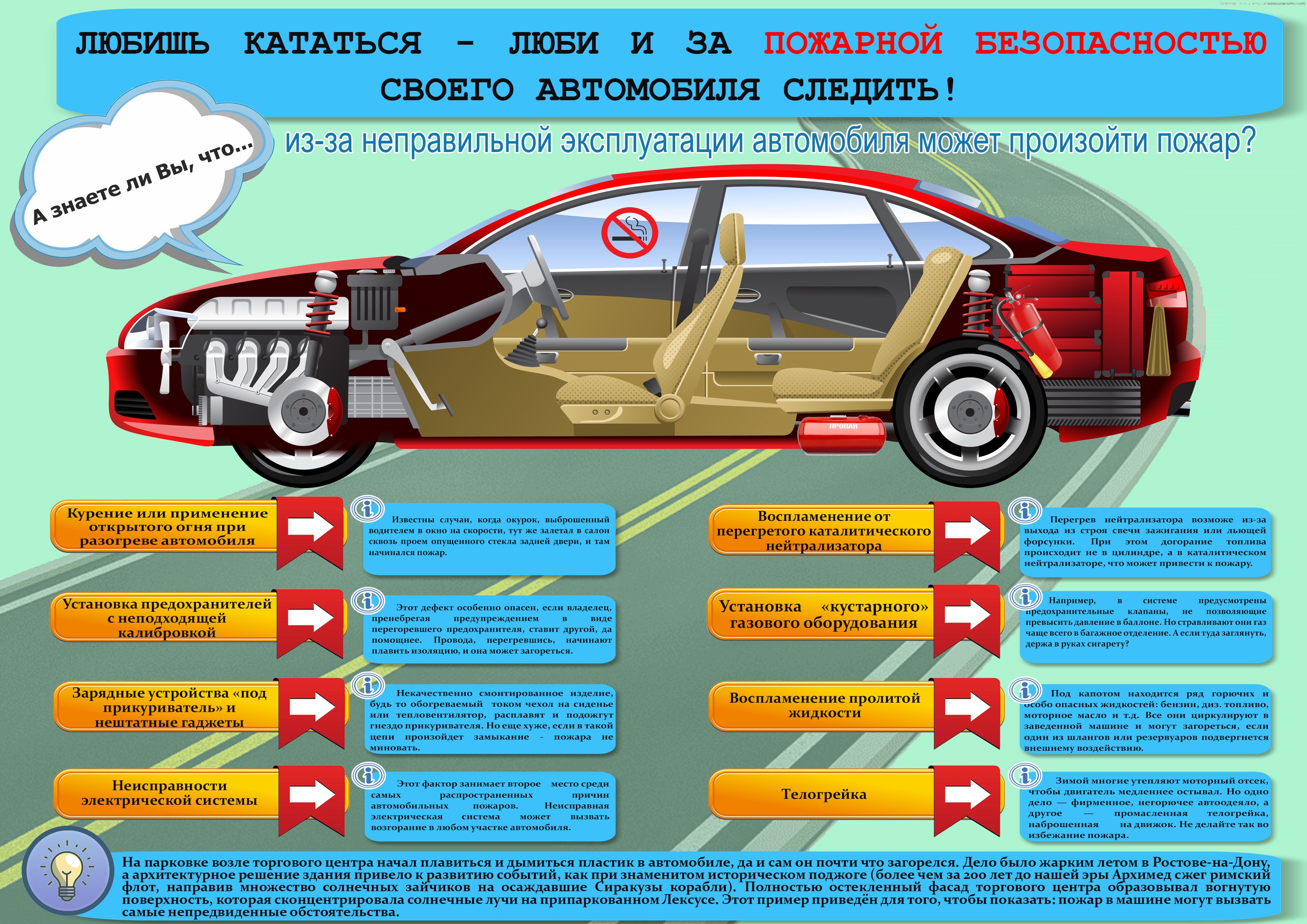 Памятка по профилактике пожаров автотранспортных средств